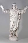 Sacred Heart of Jesus Statue - Raised Arms Blessing - 60 Inch - Indoor / Outdoor - Antique Stone Look - Made of Fiberglass