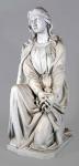 Mary Magdalene at Jesus Crucifixion Outdoor Statue - 42 Inch - Antique Stone Look - Fiberglass