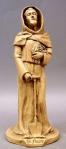 St. Fiacre Outdoor Garden Statue - 12 Inch - Gothic Stone Looking Fiberglass - Patron Saint of Gardeners