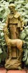 St. Francis of Assisi With Deer Garden Statue - 20 Inch - Outdoor - Fiberglass - Verde Look