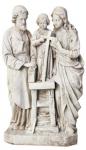 Holy Family Garden Statue - 25 Inch - Outdoor - Cathedral White Color - Made of Fiber Stone 