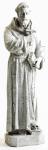 St. Francis With Cross Garden Statue - 38 Inch - Indoor / Outdoor - Made of Fiber Stone