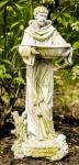 St. Francis of Assisi Garden Statue - 23 Inch - Made of Fiber Stone Man-made Material - White Moss Look