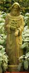 St. Fiacre Outdoor Garden Statue - 25 Inch - Fiber Stone - Patron Saint of Garderners