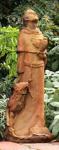 St. Francis of Assisi Garden Statue - 27 Inch - Outdoor - Sandstone Color - Made of Fiber Stone 