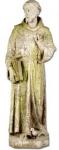 St. Francis of Assisi Garden Statue - 37 Inch - Made of Fiber Stone Man-made Material - White Moss Look