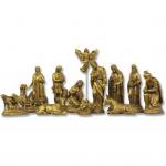 Nativity Set In Deep Gold Finish - 14.5 Inch - 12 Piece - Fiberglass