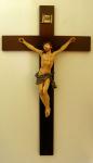 Wall Crucifix - Hand-painted Alabaster Corpus - 39.5 Inch - Made in Italy