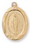 Miraculous Medal - 5/8L with 18 Chain - Gold Over Sterling Silver