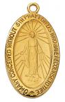Miraculous Medal - 1 1/16L with 18 Chain - Gold Over Sterling Silver