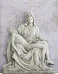 Pieta Garden Wall Plaque - 21" W x 26" H x 5" D - Stoneresin with Wood Backdrop 