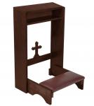 Cross Folding Padded Kneeler - Walnut Stain Maple Hardwood