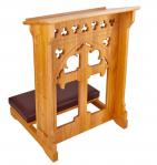 Holy Cross Padded Kneeler - Prie Dieux - Medium Oak Stain