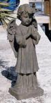 Child Angel In Prayer Outdoor Garden Statue - 28 Inch - Antique French Iron Looking Resin