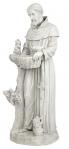 St. Francis With Animals Outdoor Garden Church Statue - 37 Inch - Faux Stone Resin