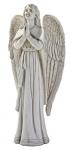 Angel In Prayer Outdoor Garden Statue - 33 Inch - Faux Stone Resin