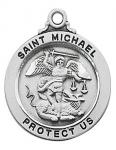 St. Michael Sterling Silver Saints Medal - 3/4 Inch - Patron Saint of Police