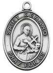 St. Gerard Medal - Patron Saint of Expectant Mothers - Sterling Silver - 1 Inch with 18 Inch Chain