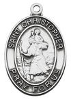 St. Christopher Medal - Patron Saint of Travelers - 1 1/16 - Sterling Silver