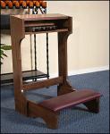 Padded Prayer Kneeler - Dark Walnut Stain - 32 Inch H x 20 Inch W