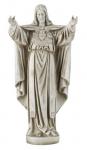 Sacred Heart of Jesus Outdoor Garden Statue - 22 Inch - Antique Stone Looking Resin 