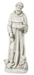 St. Francis Sitting With The Animals Outdoor Garden Church Statue - 28 Inch - Faux Stone Resin