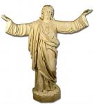 Sacred Heart of Jesus Outdoor Garden Church Statue - 63 Inch - Antique stone Looking Fiberglass Resin