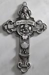 Girls Baptism Wall Cross - 5 Inch - Pewter - By James Brennan