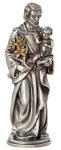 St. Joseph Pewter Statue - 3.75 Inch - Patron Saint of Fathers 