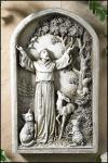 St. Francis Outdoor Garden Plaque - 13 Inch - Resin - Patron of Animals