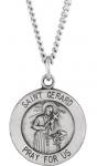 St. Gerard Medal - Patron Saint of Pregnant Mothers - Sterling Silver - 18 mm with 18 Inch Chain