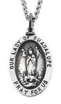 Our Lady of Guadalupe Medal - Sterling Silver - 15/16 Inch - Patron of the Americas