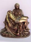 Pieta Statue - Lightly Hand-painted Bronzed Resin - 10 Inch Tall