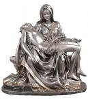 Pieta Statue - 6.25 Inch - Pewter Style With Gold Highlights - Veronese Collection