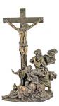 Crucifixion Statue Masterpiece - 11 Inches -  Lightly Hand-painted Cold-cast Bronze - From The Veronese Collection