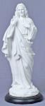 Sacred Heart of Jesus Statue - 11.5 Inch - In White On Black Base - From Veronese Collection