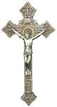 Wall Crucifix - 9 Inch - Pewter Style Finish With Golden Highlights - Veronese Collection