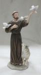 St. Francis Statue - With Wolf and Dove - 11 Inch - Hand-painted