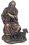 Good Shepherd Statue - 9 Inch - Lightly Painted Cold Cast Bronze