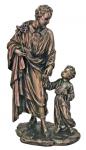 St. Joseph Statue With Jesus - 8.25 Inch - Cold Cast Bronze - From The Veronese Collection