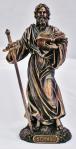 St. Paul Statue - 8 Inch - Lightly Handpainted Cold Cast Bronze
