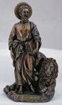 St. Mark The Evangelist Statue - 8 Inch - Lightly Hand-painted Cold-cast Bronze - Patron of Attorneys