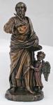 St. Matthew Statue - 8 Inch - Lightly Hand-painted Cold-cast Bronze