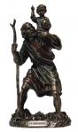 St. Christopher Statue - 8.5 Inch - Lightly Hand-painted, Cold-cast Bronze - From The Veronese Collection