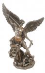 St. Michael Statue - 8 Inch - Pewter Style Finish with Gold Highlights