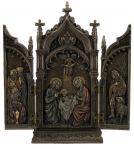 Nativity Scene Triptych - 8.5 Inch H x 7.5 Inch W - Cold-cast Bronze - Veronese Collection