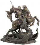 St. George Statue - 32 Inch - Lightly Hand-painted Cold Cast Bronze - Veronese Collection