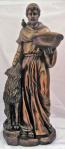 St. Francis of Assisi with Wolf Garden Statue - 20 Inch - Cold-cast Bronze - Veronese Collection