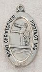 St. Christopher Girls Gymnastics Medal - Sterling Silver - 1 Inch with 18 Inch Chain