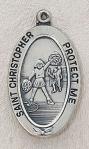 St. Christopher Girls Cheerleading Medal - Sterling Silver - 1 Inch with 18 Inch Chain